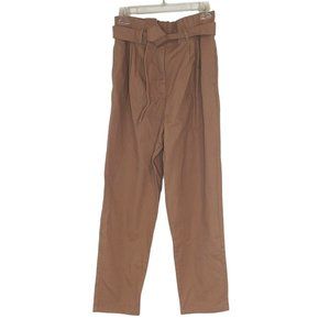 The Drop Women's Caramel Paperbag-Waist Cropped Pant Size Small